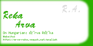 reka arva business card